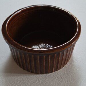 Brown Heavy Ribbed Stoneware Dish/Plant Tray/Plant Pot?